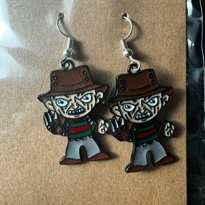 Freddy Horror Character Earrings